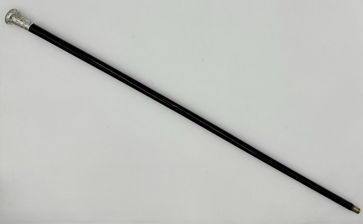 448. Antique Wooden English Walking Stick Dress Cane Sterling Silver Jonathan Howell - Image 10