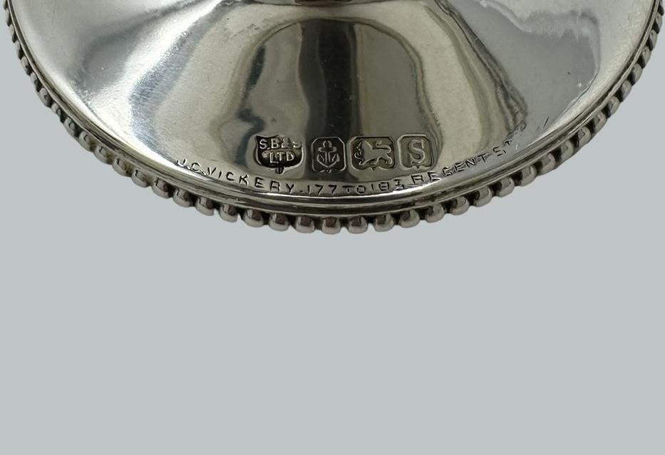 386. Antique English Sterling Silver Bowl Centerpiece Golden Goblet Troy Cup 1917 - Image 9
