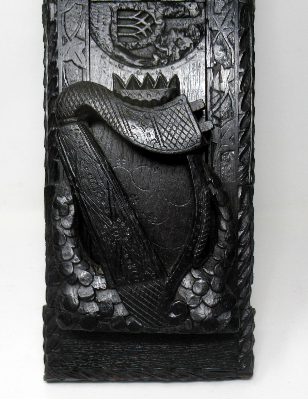 678. Rare Irish Carved Bog Oak Book Slide Attrib. To Cornelius Goggin Dublin Ireland 19Ct - Image 3