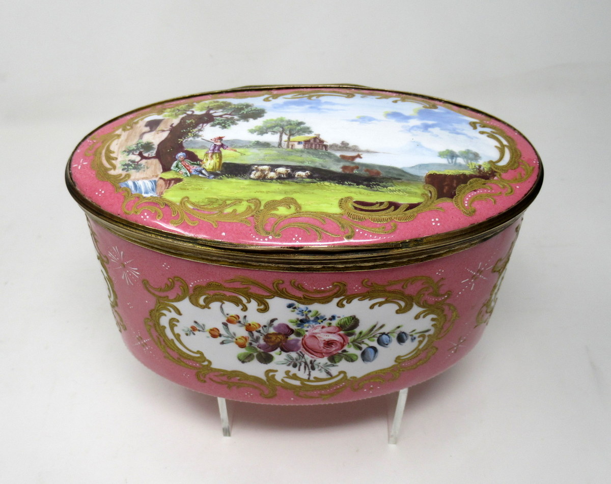 227. Antique South Staffordshire Battersea Enamel Georgian Table Box 19th Century - Image 2