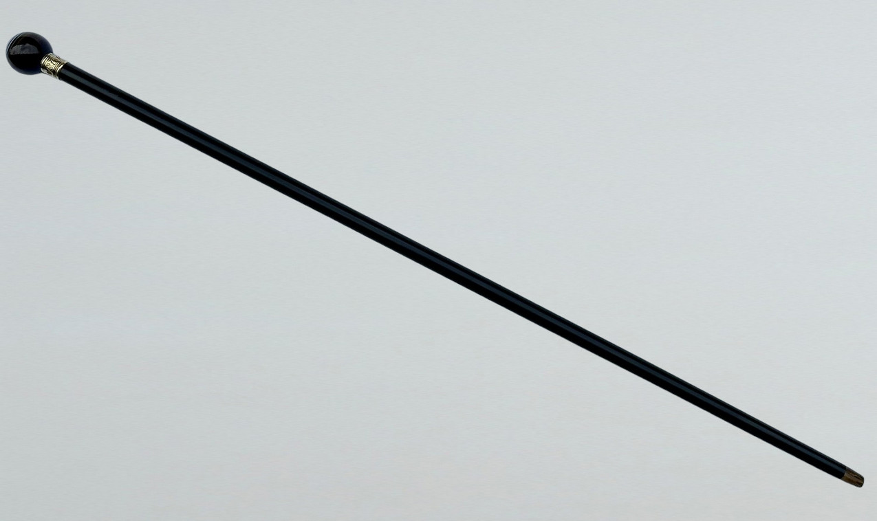 271. Antique Vintage Ladys Gentlemans Wooden Dress Cane Walking Stick Banded Agate - Image 9