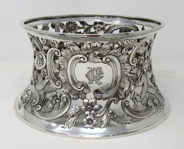 633. Rare Large Irish Silver Dish Ring by Charles Lamb Dublin 1903. 26ozs