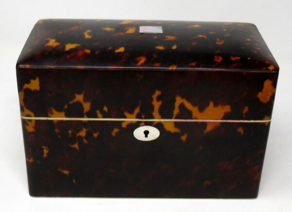 165. Figured Tortoiseshell Ivory Ladies Jewellery Casket by Thomas Lund 19thCt