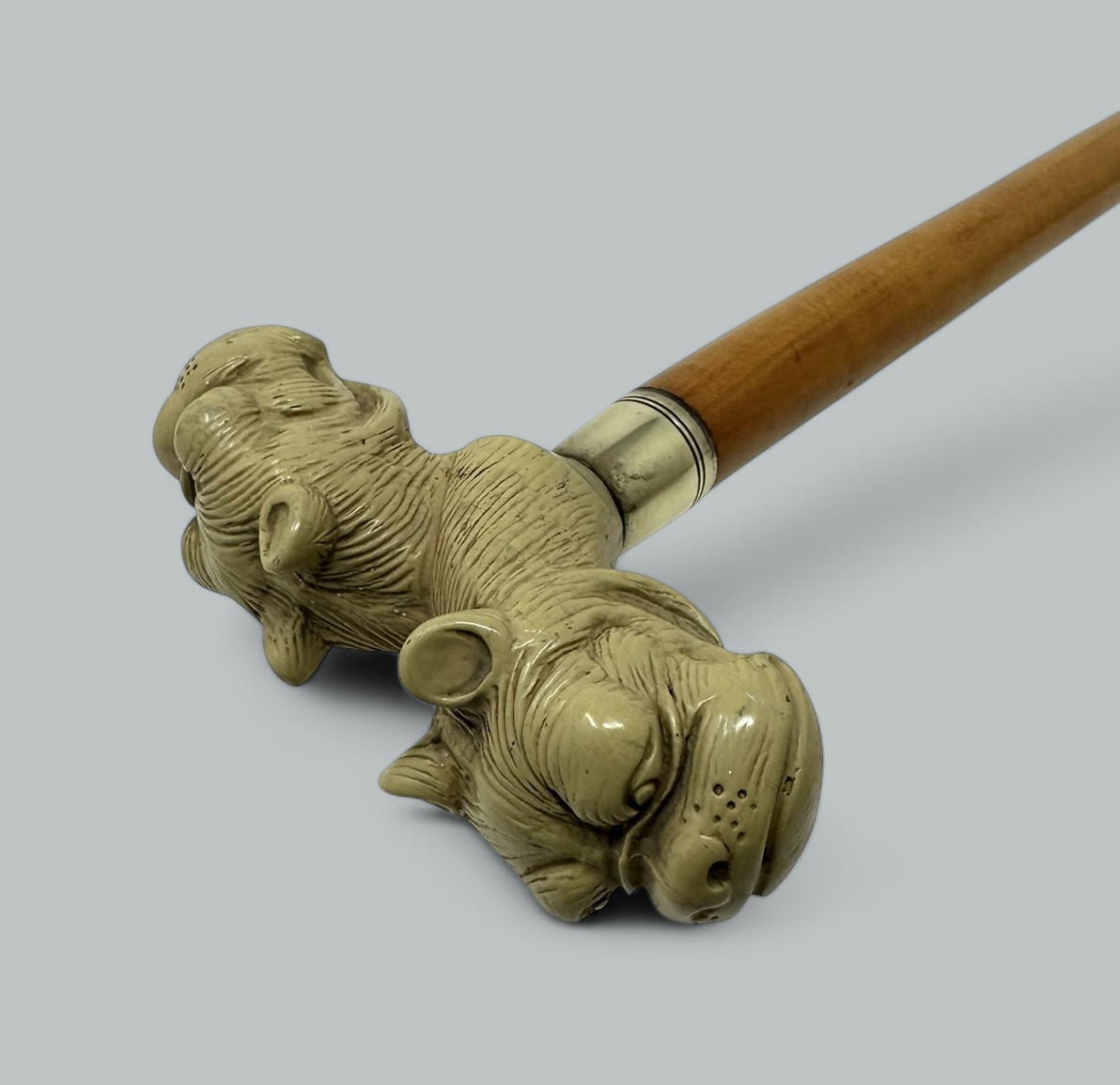 579. Antique Vintage Lady's Gentleman's Walking Dress Stick Cane English Bulldog 1900 - Image 9