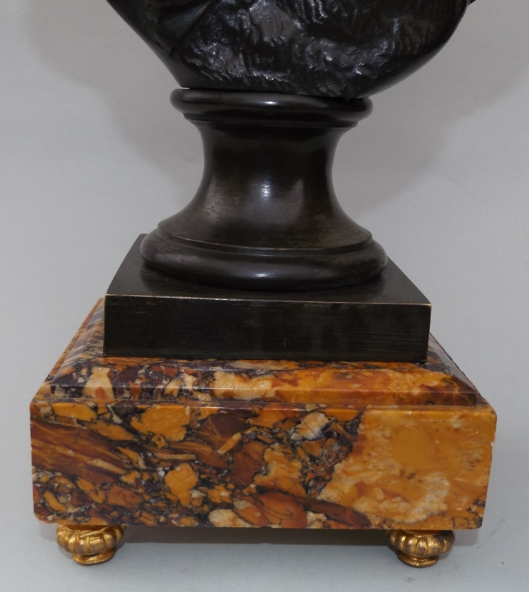 736. Grand Tour Classical Bronze Bacchus by Clodion Sienna Marble early 19Ct - Image 7