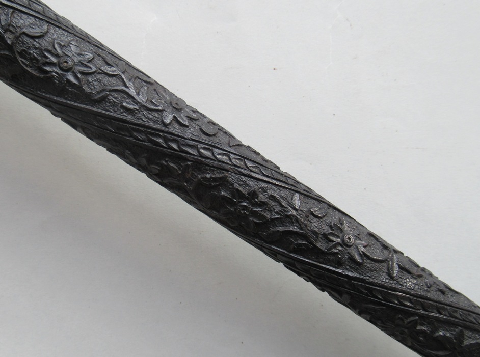 906. Rare Anglo Indian Carved Ebony Walking Stick Superb - Image 4