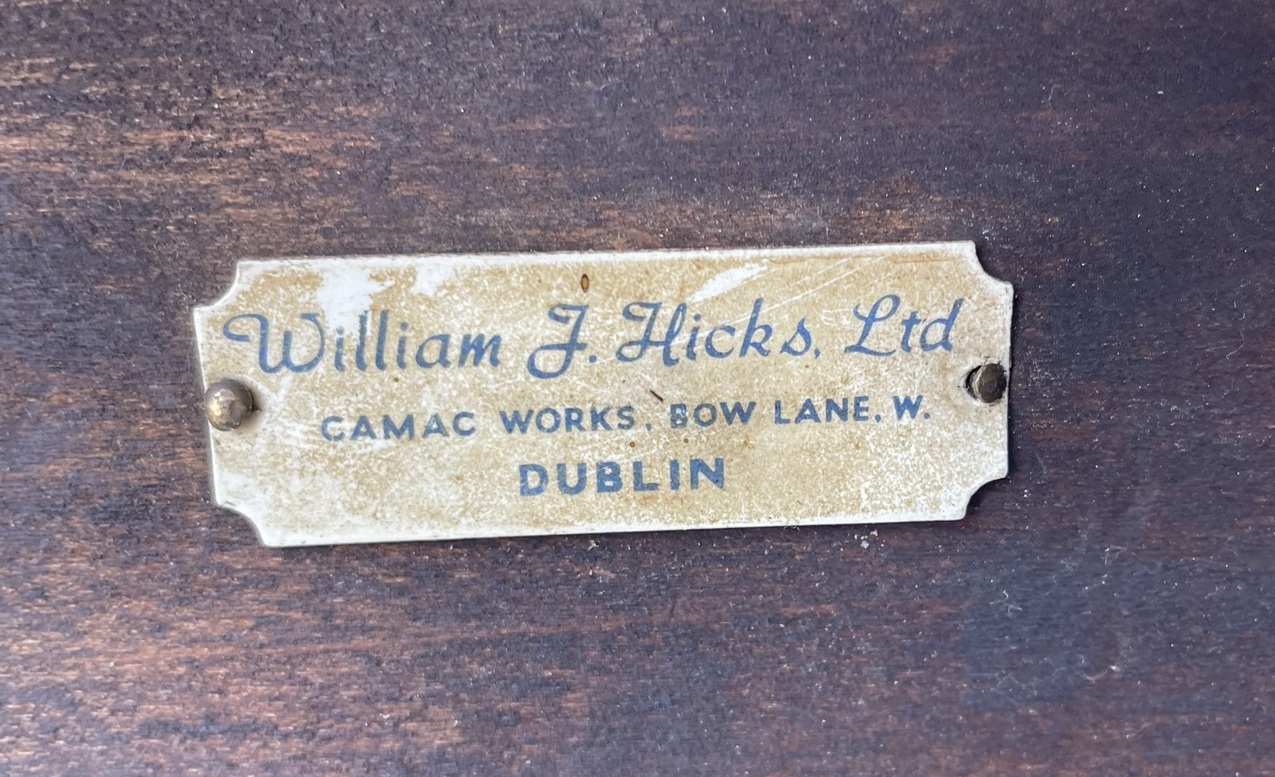 232. Antique Irish Mahogany Demi Lune Pier Side Cabinet Console Table Hicks Dublin - Image 5