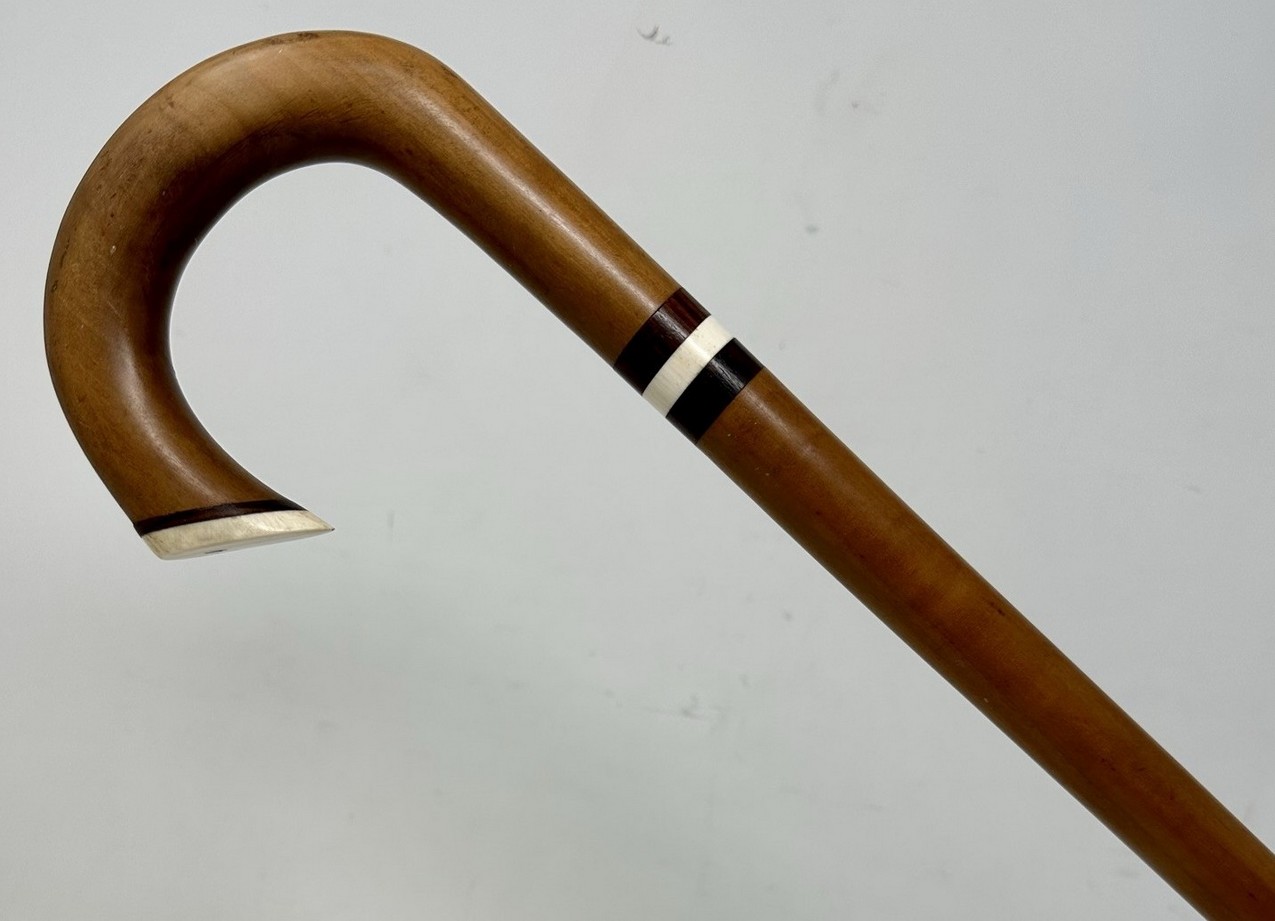 729. Antique Vintage English Ladys Gentlemas Malacca Wooden Walking Stick Cane 1920 - Image 3