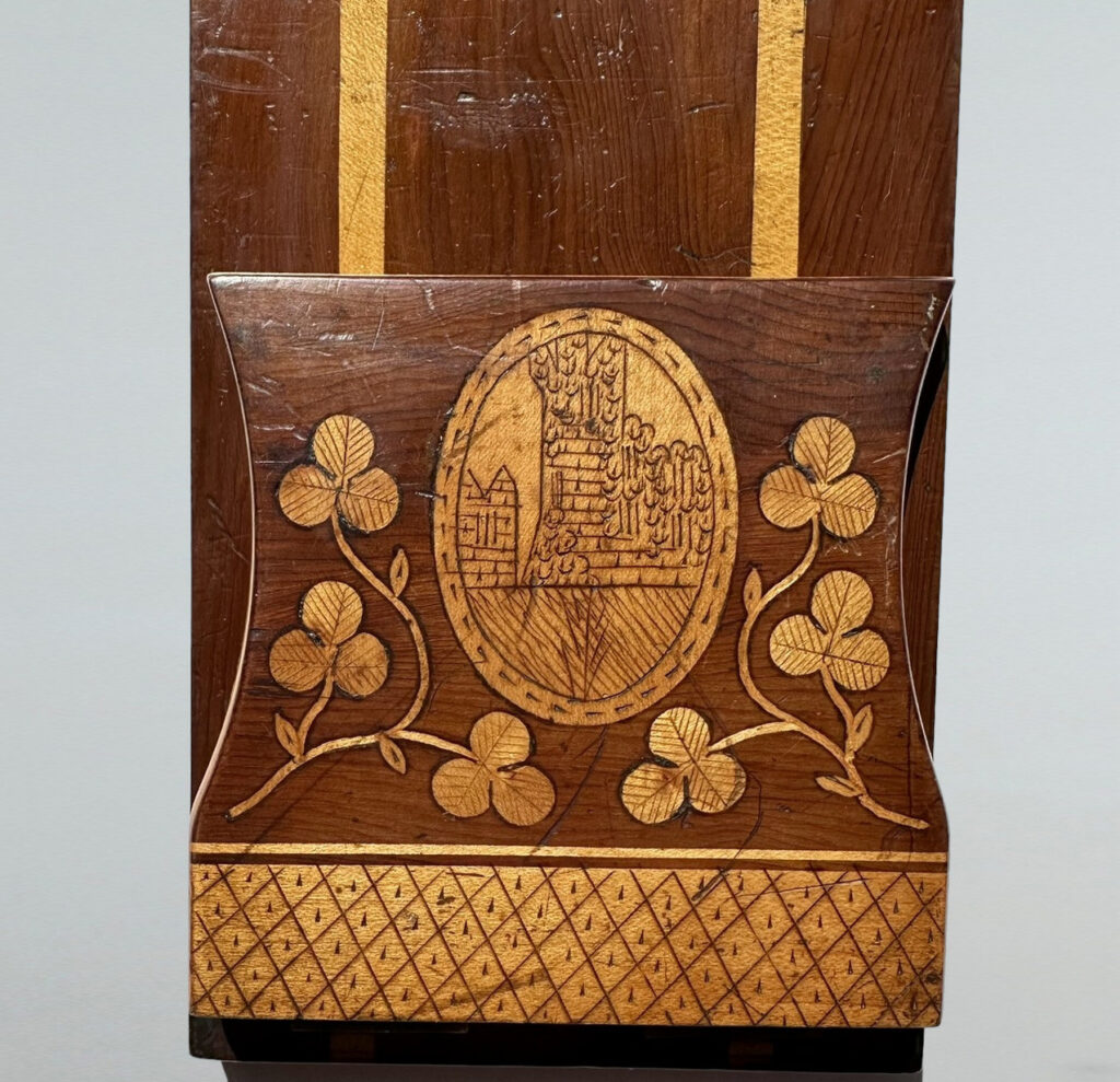 369. Antique Irish Killarney Lakes Killarneyware Arbutus Wood Desk Book Slide Holder