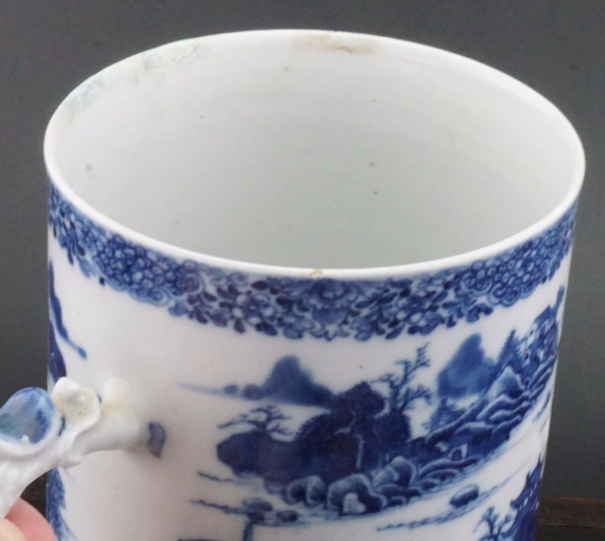 771. Chinese Porcelain Blue and White Dragon Tankard Mug 18thCt - Image 6