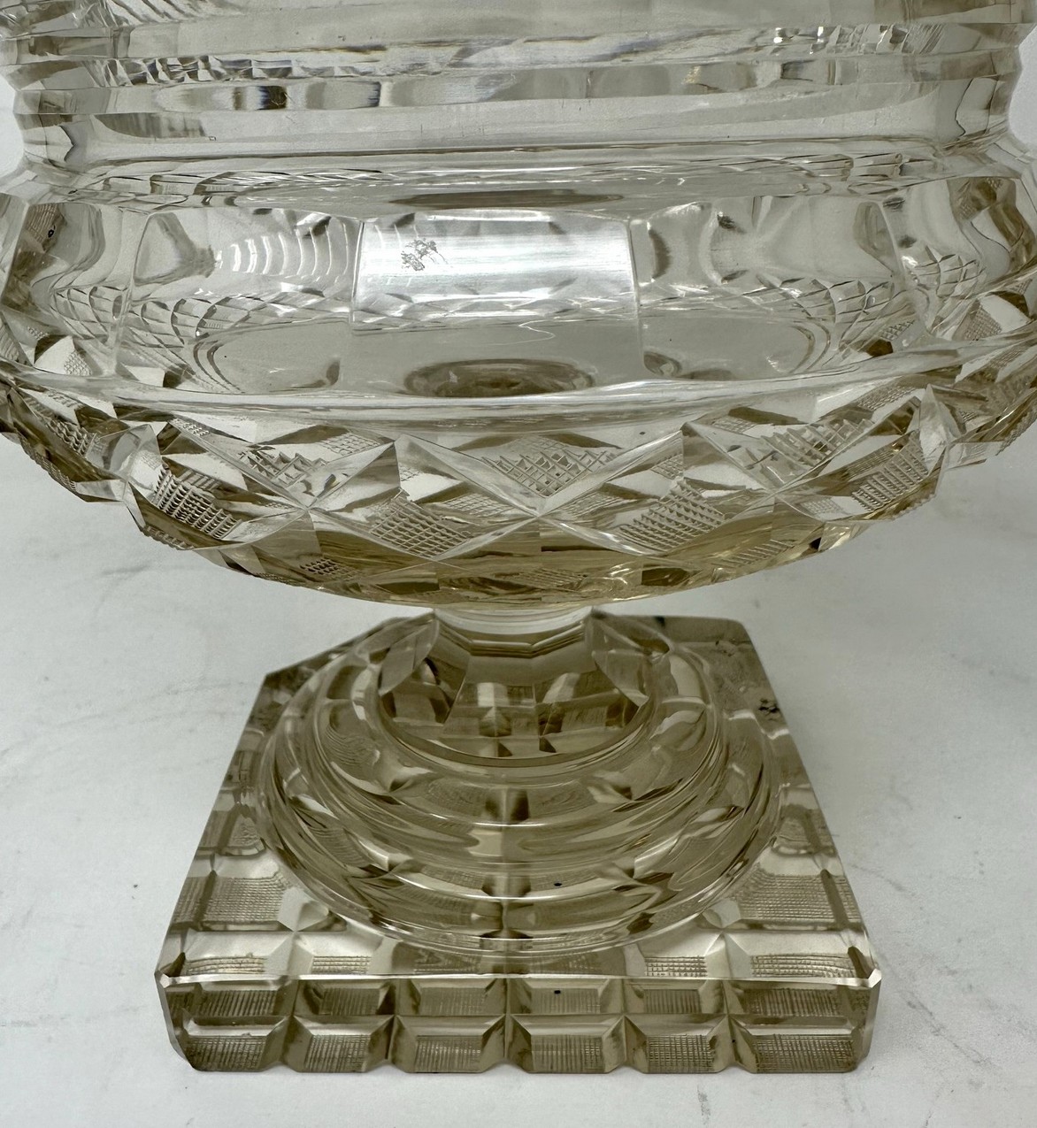 507. Antique Irish Tipperary Waterford Glass Cut Crystal Victorian Turnover Bowl 19Ct - Image 7
