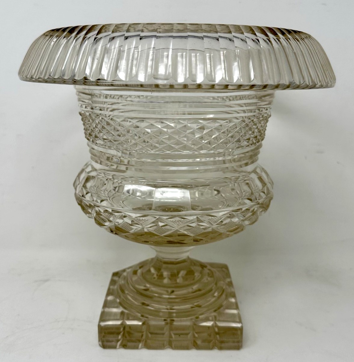 507. Antique Irish Tipperary Waterford Glass Cut Crystal Victorian Turnover Bowl 19Ct - Image 2