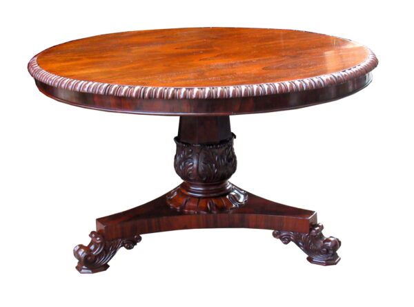 646. Fine Late Regency Well Figured Rosewood Center Table Possibly Irish