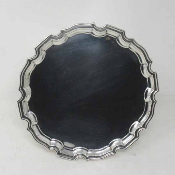 212. Antique Vintage Sterling Silver Mid Century Serving Card Tray Twentieth Century