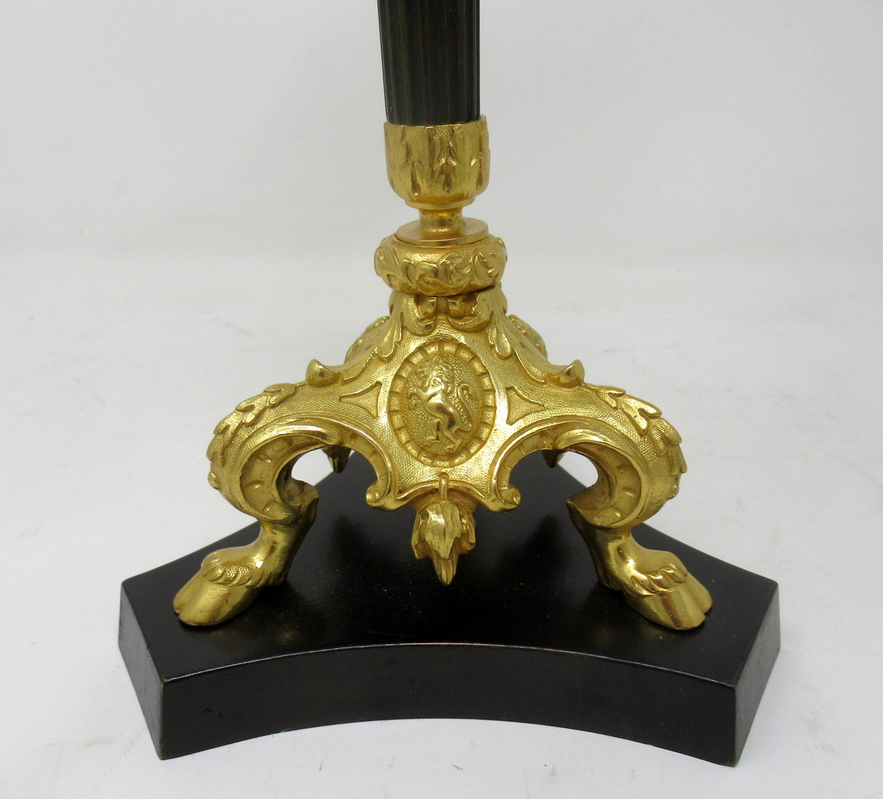 433. Antique Pair French Ormolu Gilt Bronze Dore Twin Arm Candelabra Candlesticks 19C - Image 6