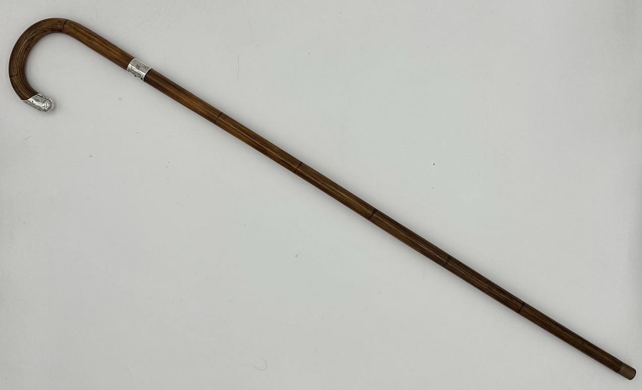 325. Antique Vintage Lady's Gentleman's Walking Stick Sterling Silver Crook Handle - Image 10