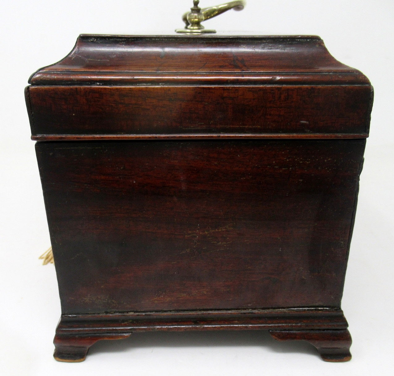 497. Antique Georgian Flame Mahogany English Double Tea Caddy Box Late 18th Century - Image 6