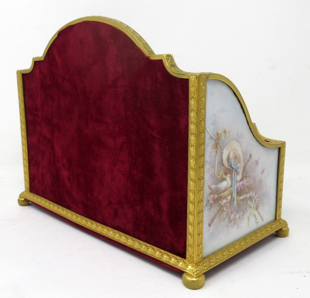 329. Antique French Sevres Ormolu Gilt Bronze Dore Letters Holder Inkwell - Image 10