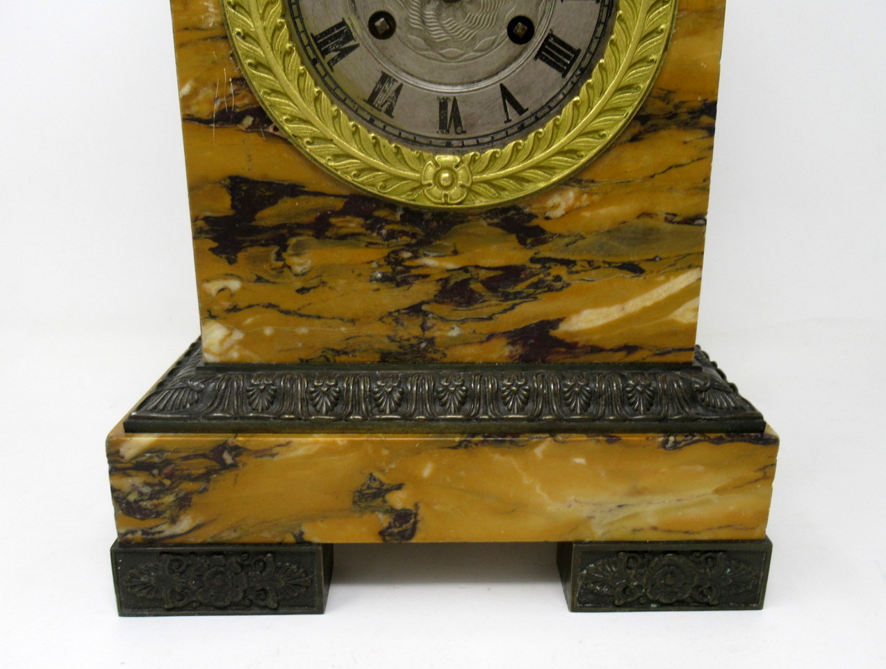 925. Antique French Sienna Marble Clock Silk Suspension Warwick Urn by Honoré Pons - Image 8