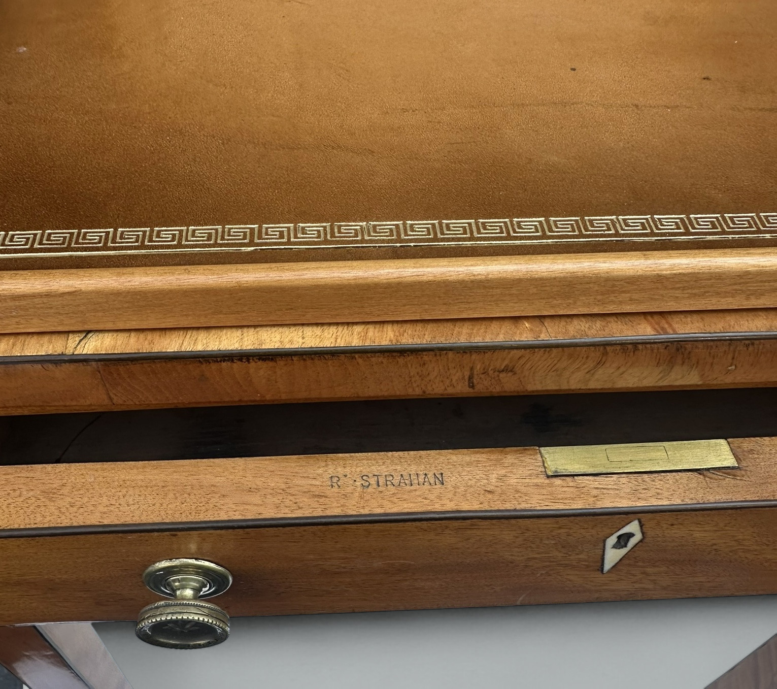 238. Antique Irish Satinwood Writing Desk Lectern Side Table Robert Strahan Dublin - Image 5