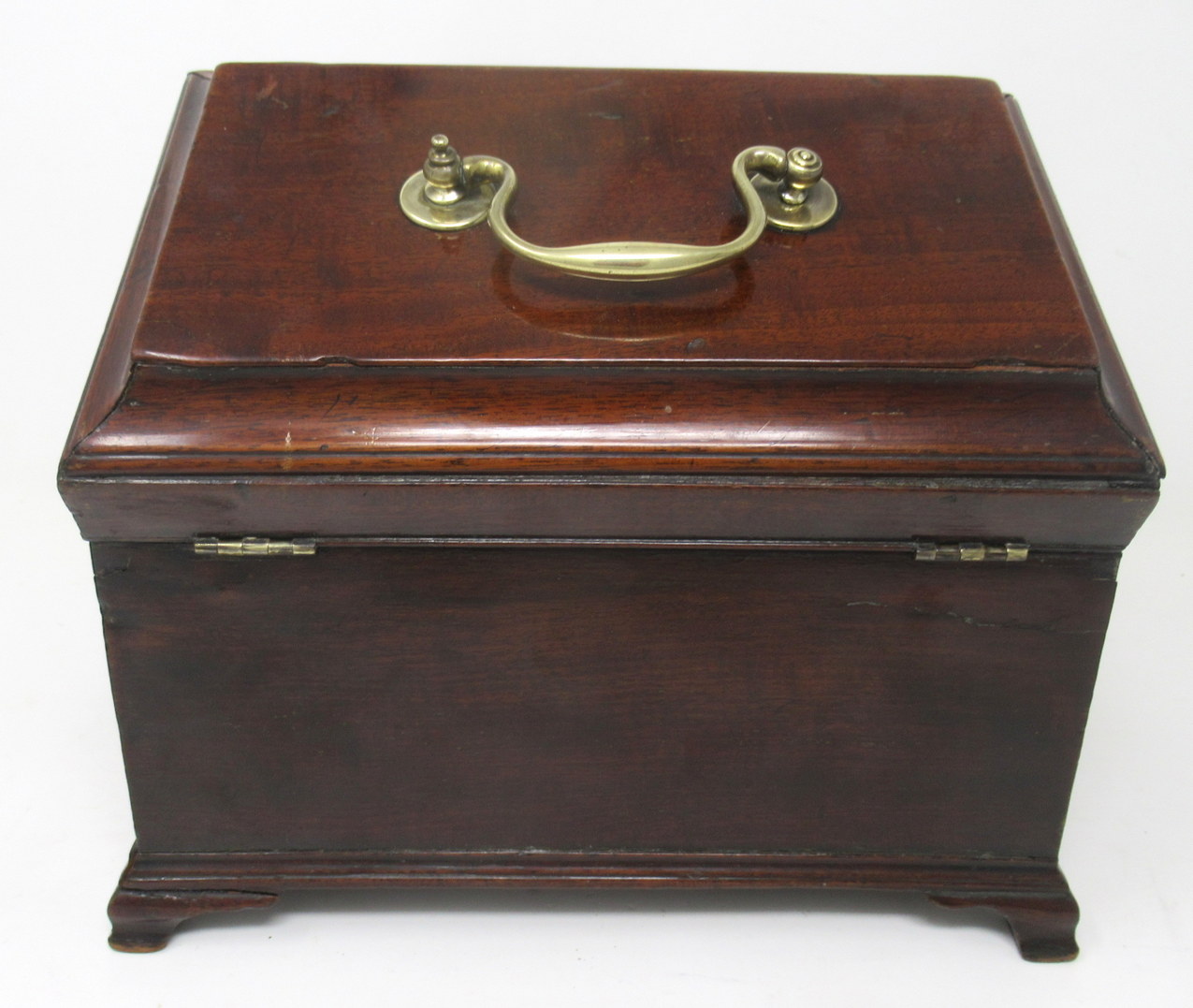 497. Antique Georgian Flame Mahogany English Double Tea Caddy Box Late 18th Century - Image 8