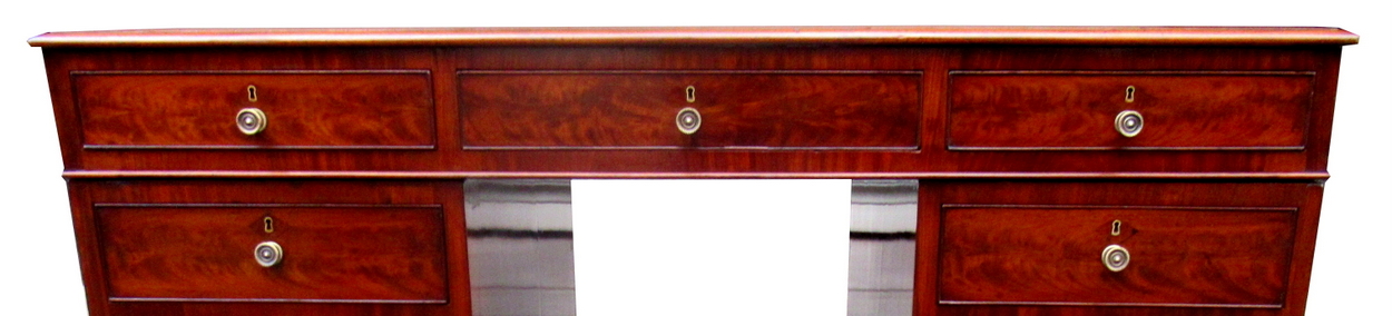 518. Superb Large Flame Mahogany Georgian Partners Pedestal Desk early 19thCt - Image 5