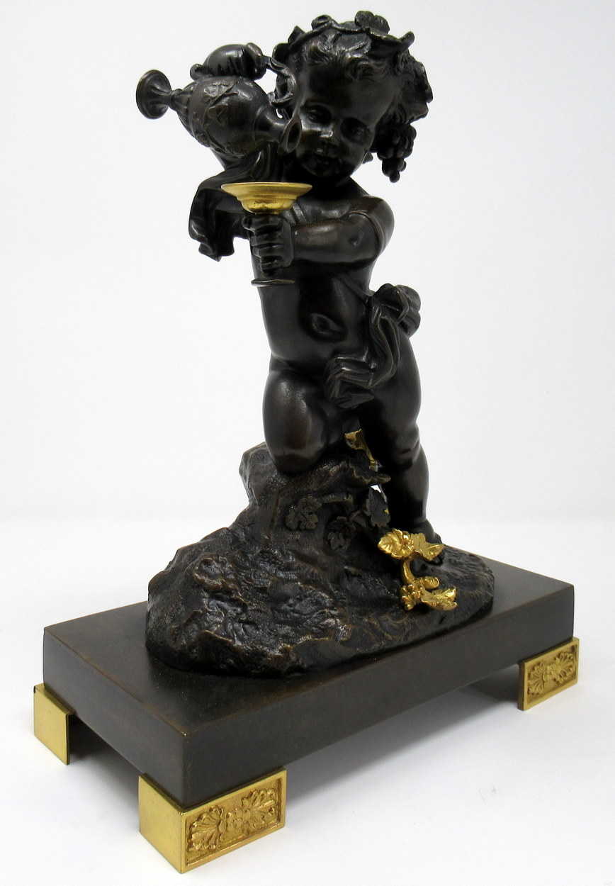 183. Grand Tour Classical Bronze Figure Infant Bacchus attrib. Egisto Rossi 19thCt - Image 3