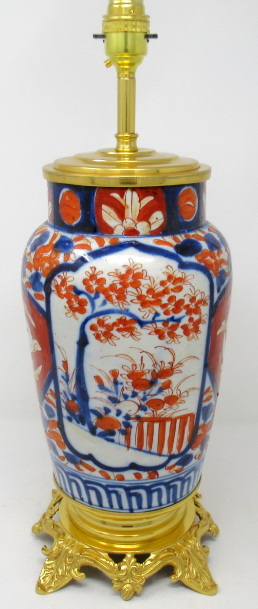 280. Stunning Large Japanese Hand Painted Imari Porcelain and Ormolu Table Lamp 19th Ct