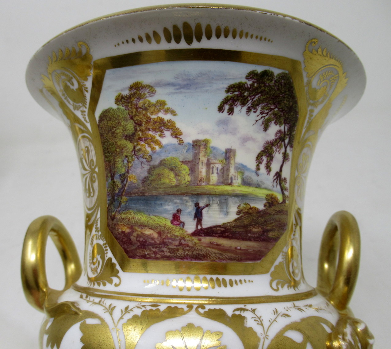 362. Pair Regency Crown Derby Campana Porcelain Urns Vases Garniture Robert Brewer - Image 9