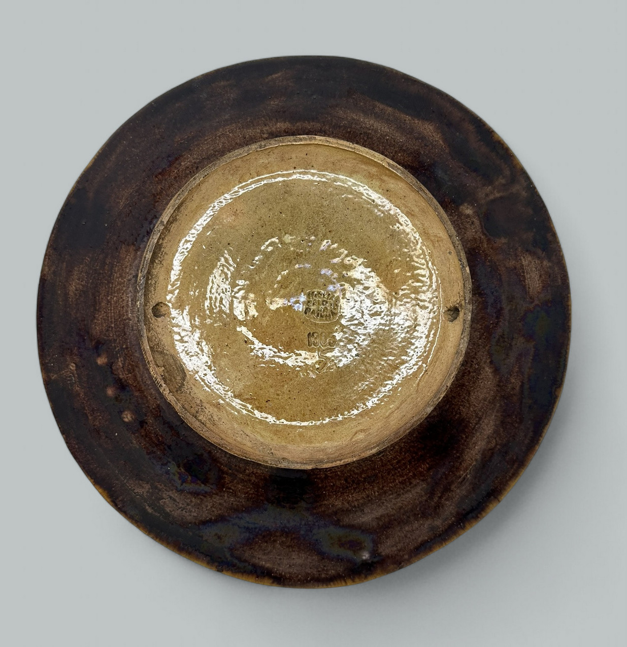 447. Antique Majolica Palissy Portuguese Charger by Jose A Cunha Butterfly Snake 1905 - Image 9