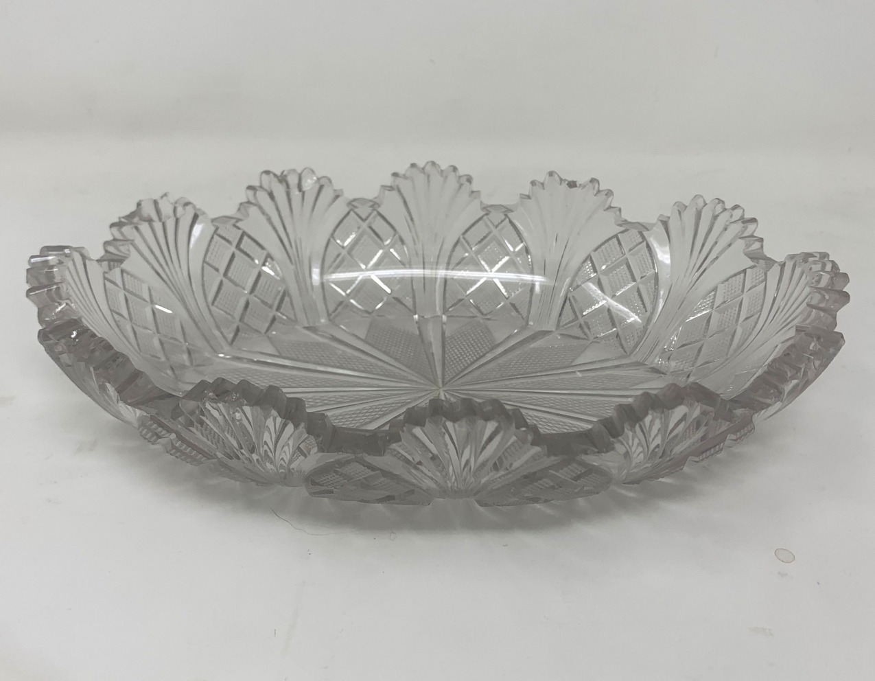 589. Antique Irish Tipperary Waterford Glass Cut Crystal Bowl Georgian Centerpiece - Image 3