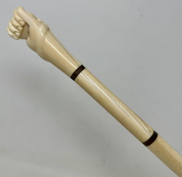 961. Antique Victorian Vintage Ivory Bovine Whale Bone Walking Swagger Stick Cane