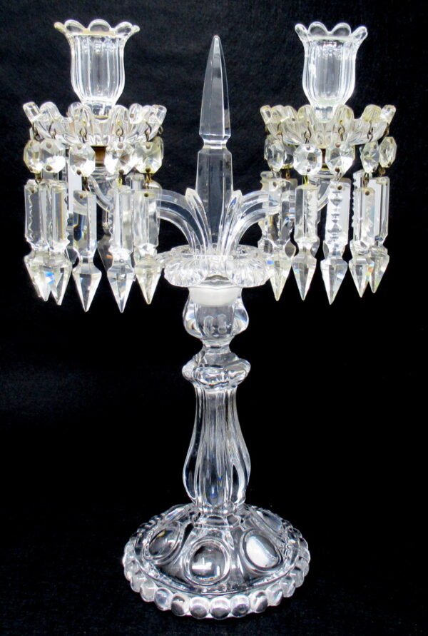 532. Fine Baccarat Crystal Twin Light Candelabra mid 19thCt