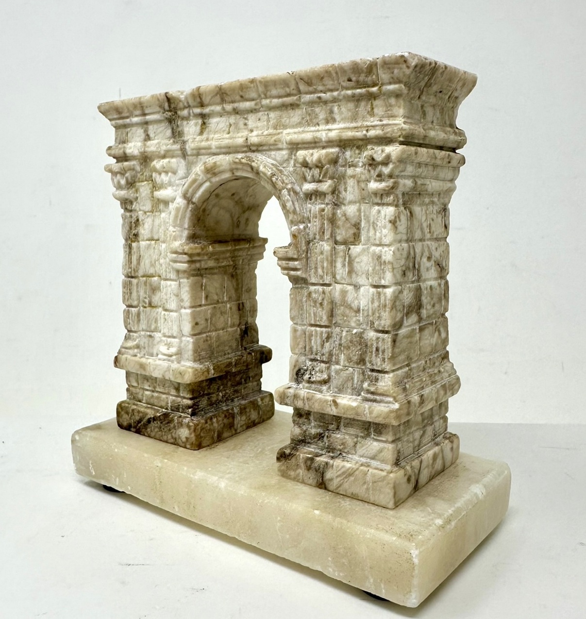422. Antique Grand Tour French Carved Marble Architectural Model Arc de Triomphe Paris - Image 8