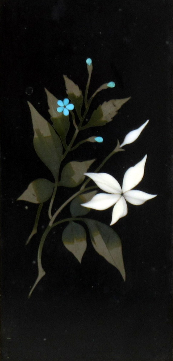 815. Superb Pair Framed Pietra Dura Italian Wall Plaques Still Life Flowers 19thCt - Image 6