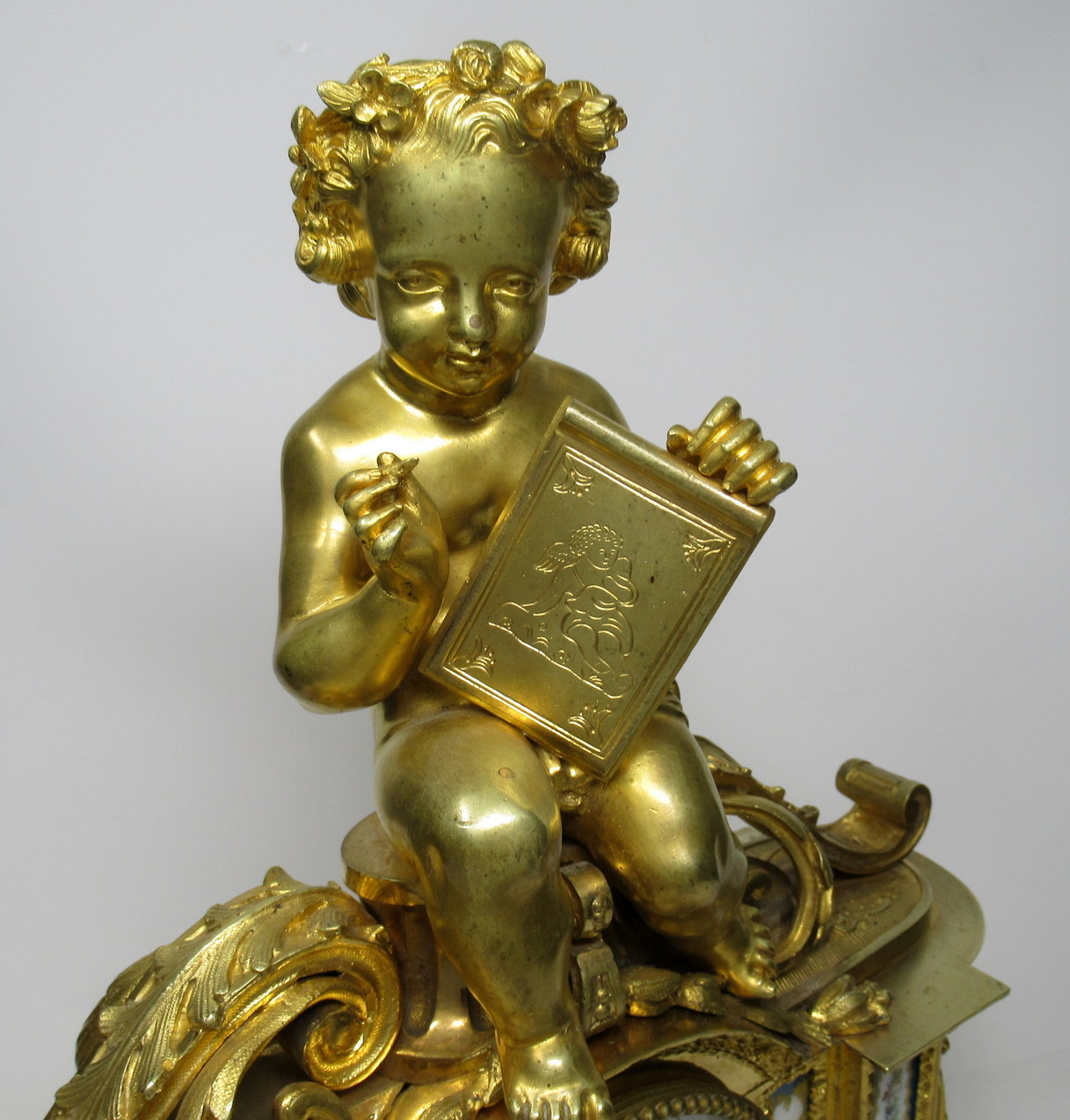 644. French Ormolu Bronze Sevres Porcelain Mantle Clock Vincenti et Cie Paris 19th Century - Image 8