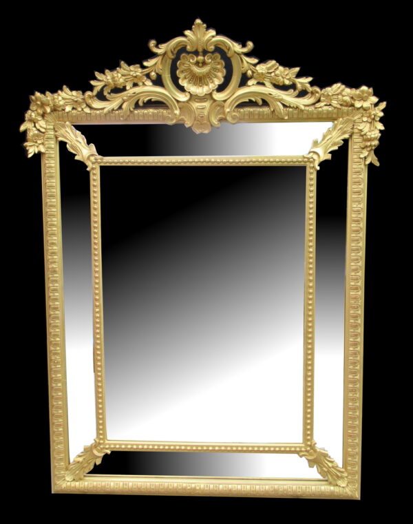083. Antique Giltwood Cushioned Wall Mirror early 19thCt
