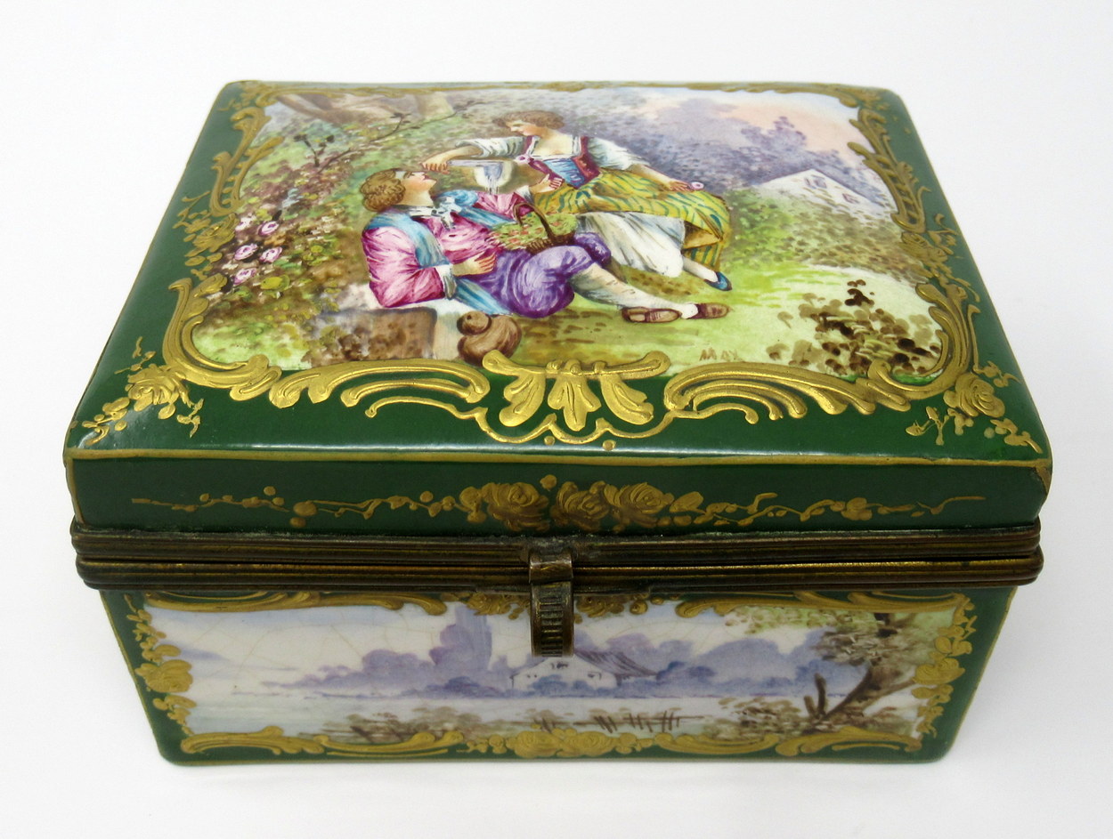 700. French Sevres Porcelain Casket Ormolu Mounts 19th Ct - Image 2