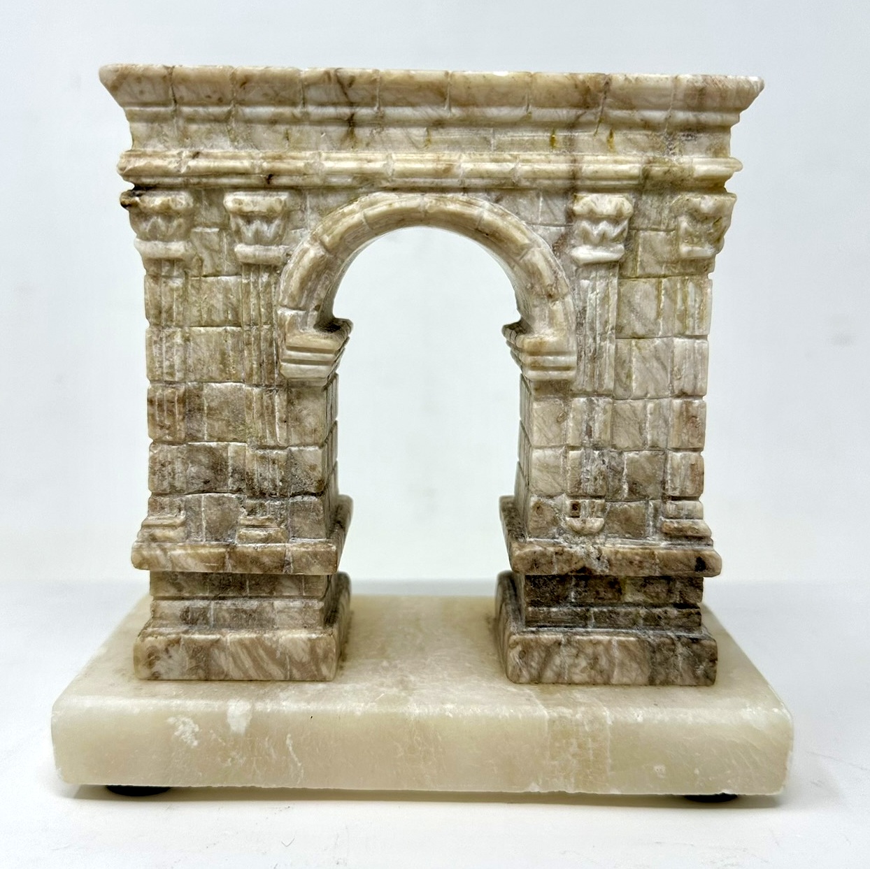 422. Antique Grand Tour French Carved Marble Architectural Model Arc de Triomphe Paris - Image 2