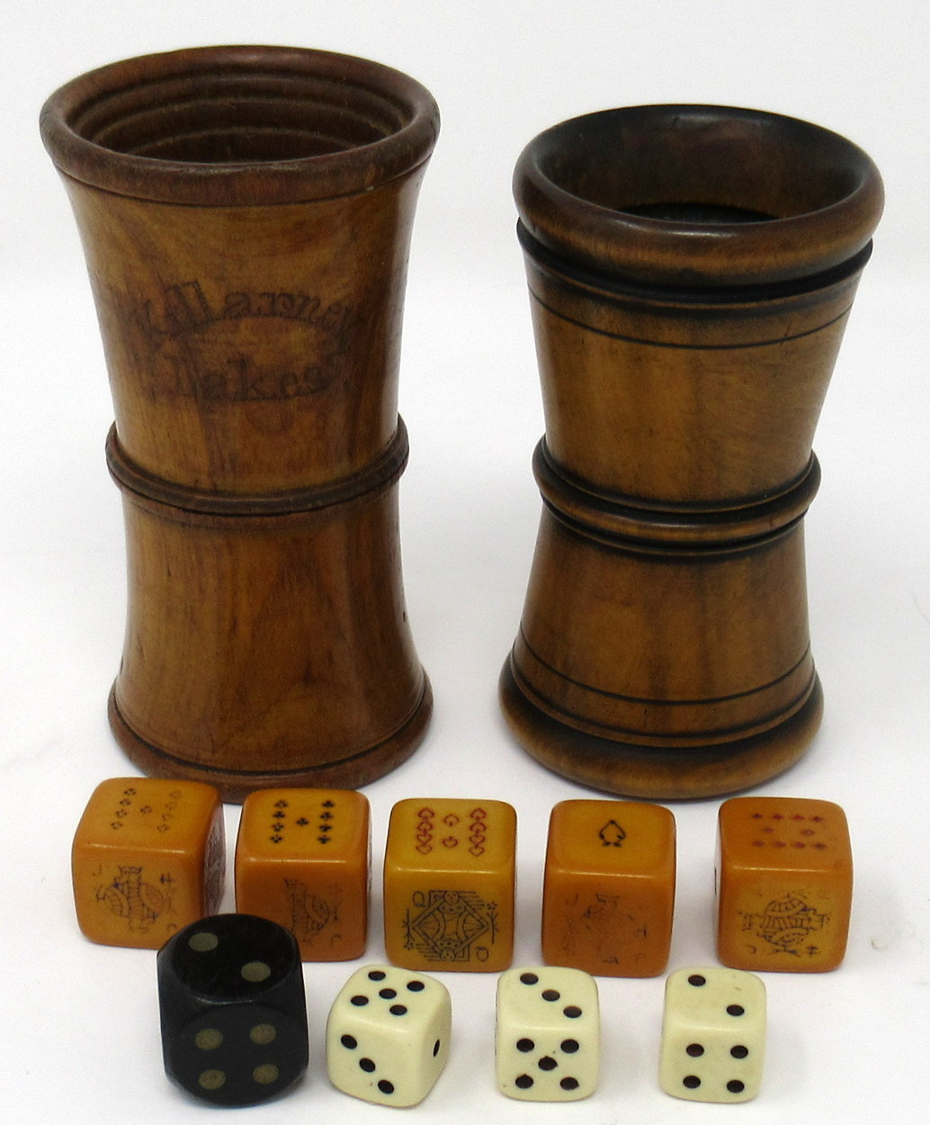 829. Rare Irish Killarneyware Arbutus Wood Backgammon Chess Set 19th Century - Image 7