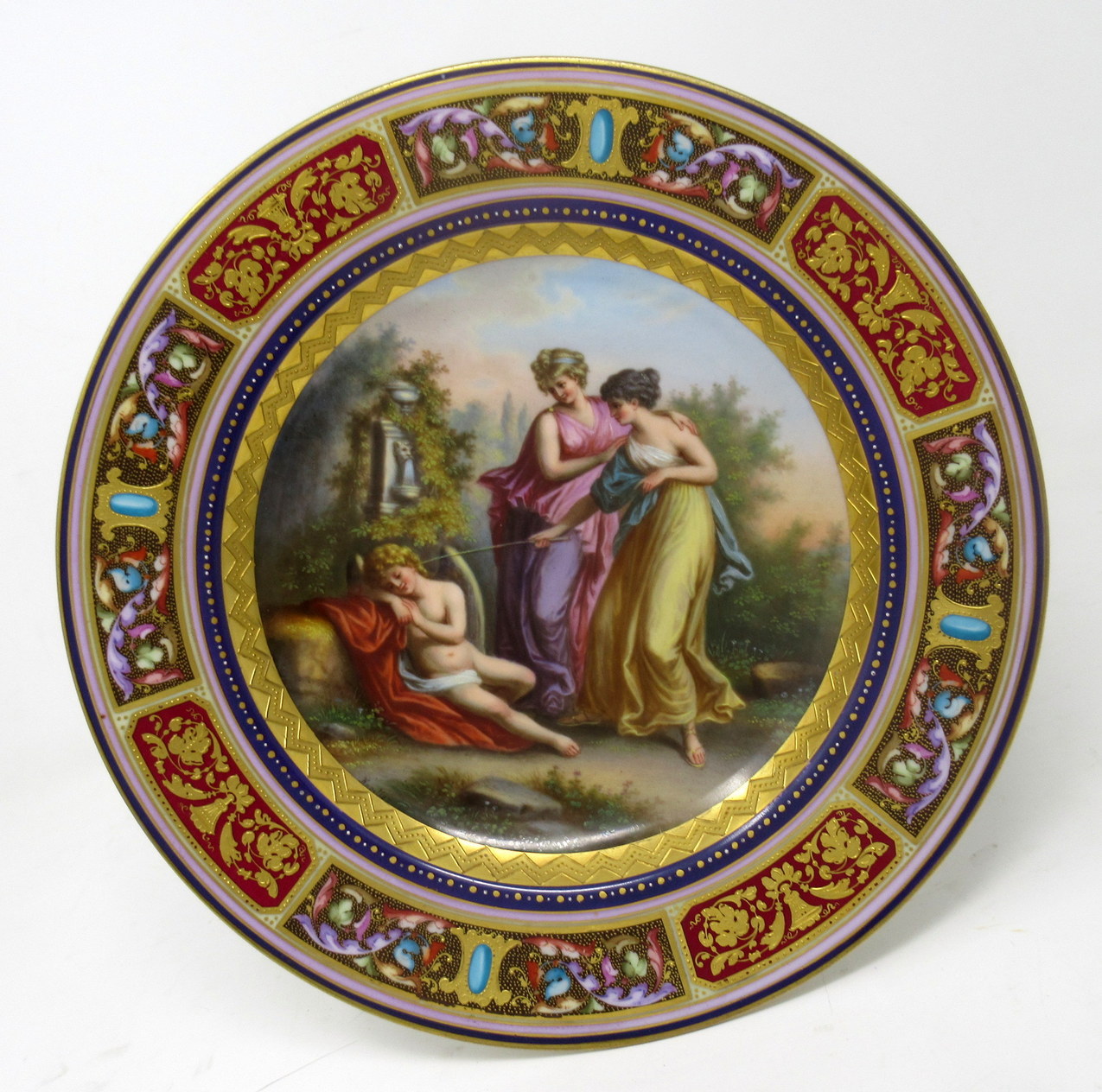 152. Antique Austrian Royal Vienna Mythological Porcelain Hand Painted Cabinet Plate
