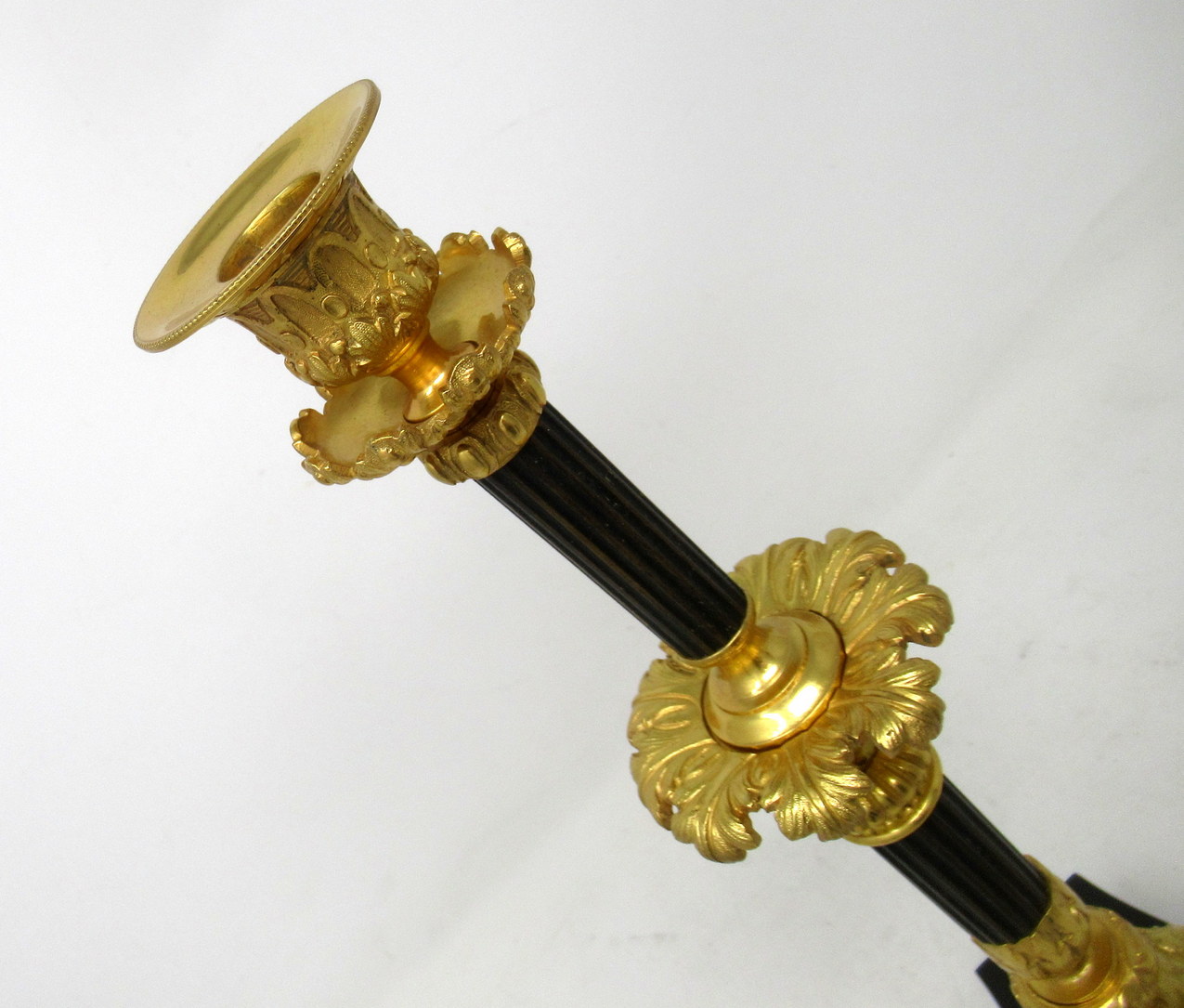 433. Antique Pair French Ormolu Gilt Bronze Dore Twin Arm Candelabra Candlesticks 19C - Image 7