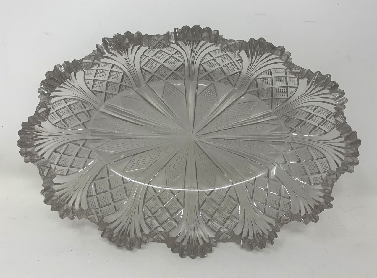 589. Antique Irish Tipperary Waterford Glass Cut Crystal Bowl Georgian Centerpiece - Image 2