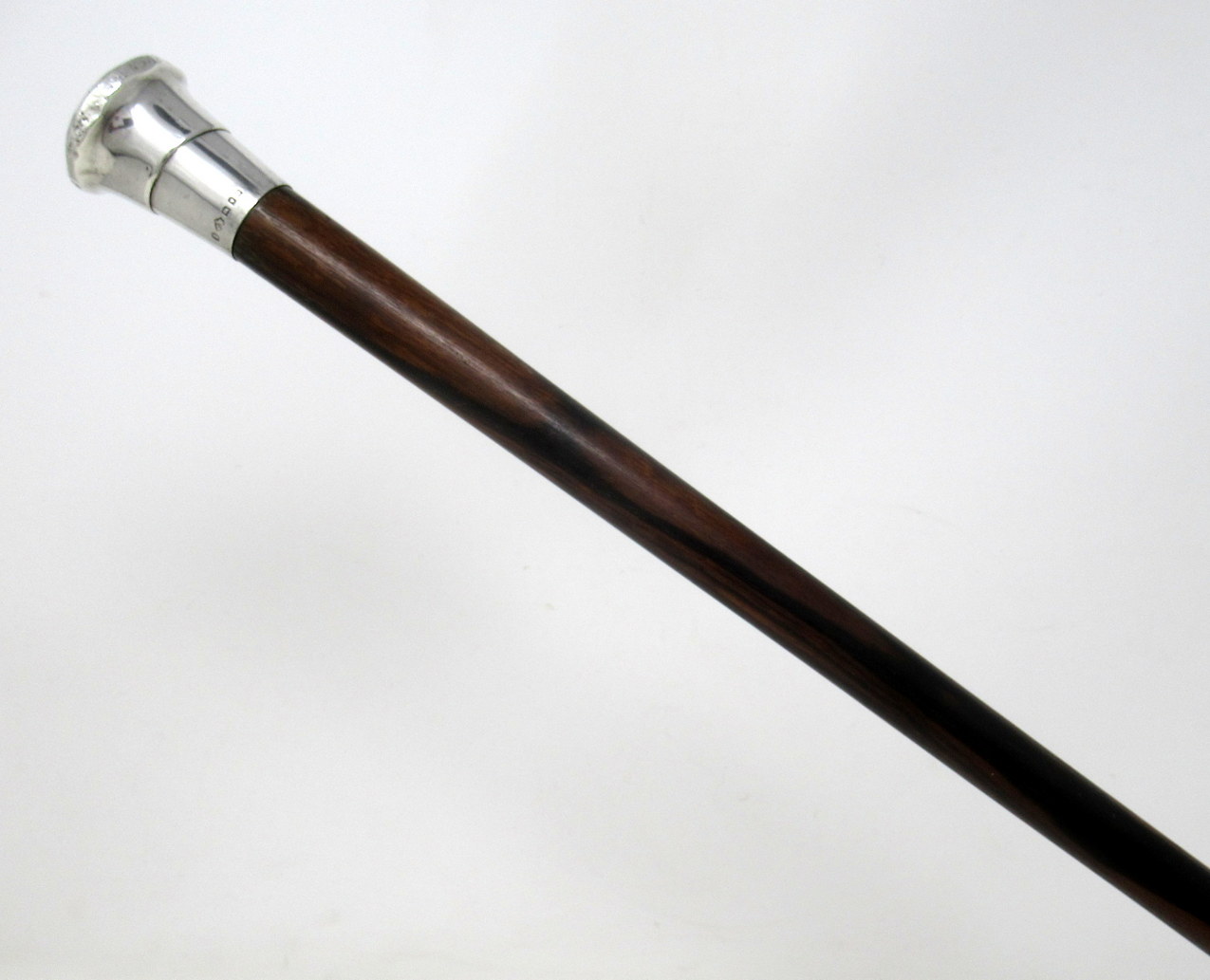920. Fine Rosewood Walking Swagger Cane Jonathan Howell Silver Grip London 1929 - Image 5