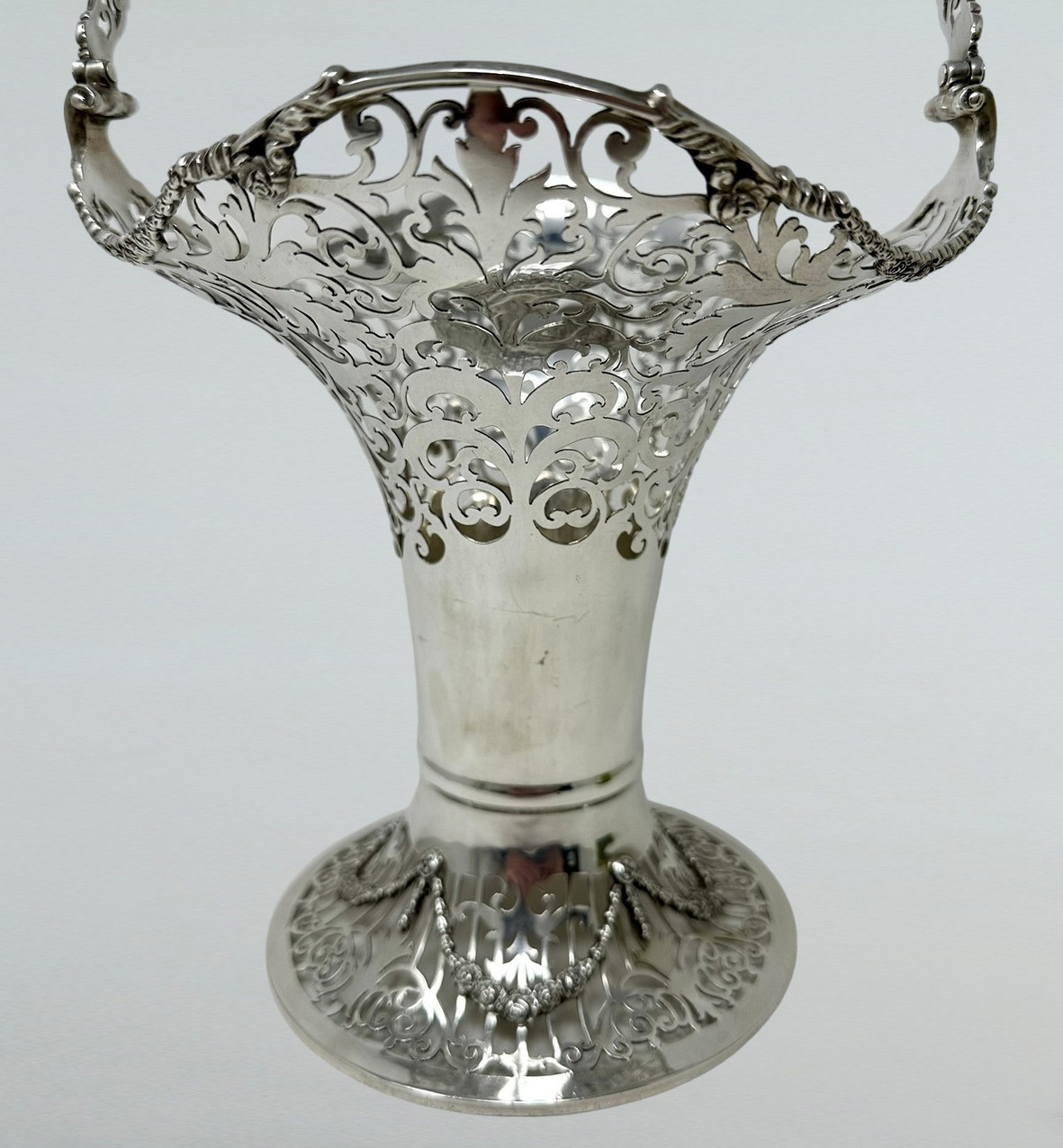 312. Antique English Sterling Silver Fruit Basket Bowl Centerpiece Mappin Webb 1913 - Image 10