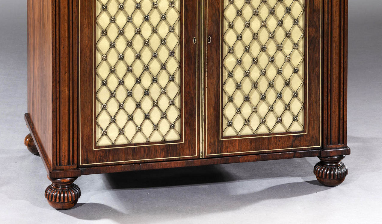 459. Regency Rosewood Brass Inlaid Chiffonier Side Cabinet attrib. Gillows of Lancaster - Image 5
