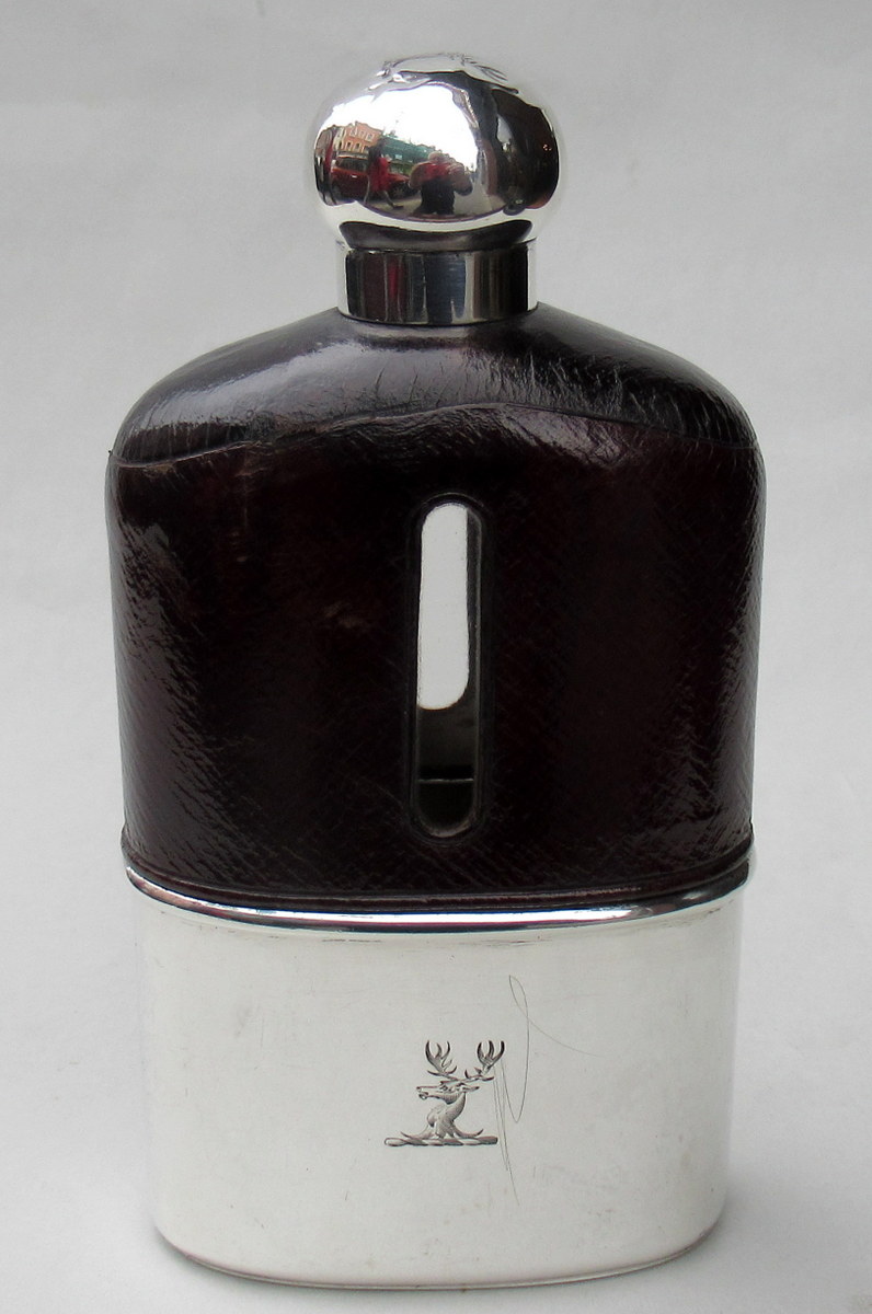 793. Two Piece Silver Hip Flask Charles Asprey London 1885 - Image 3