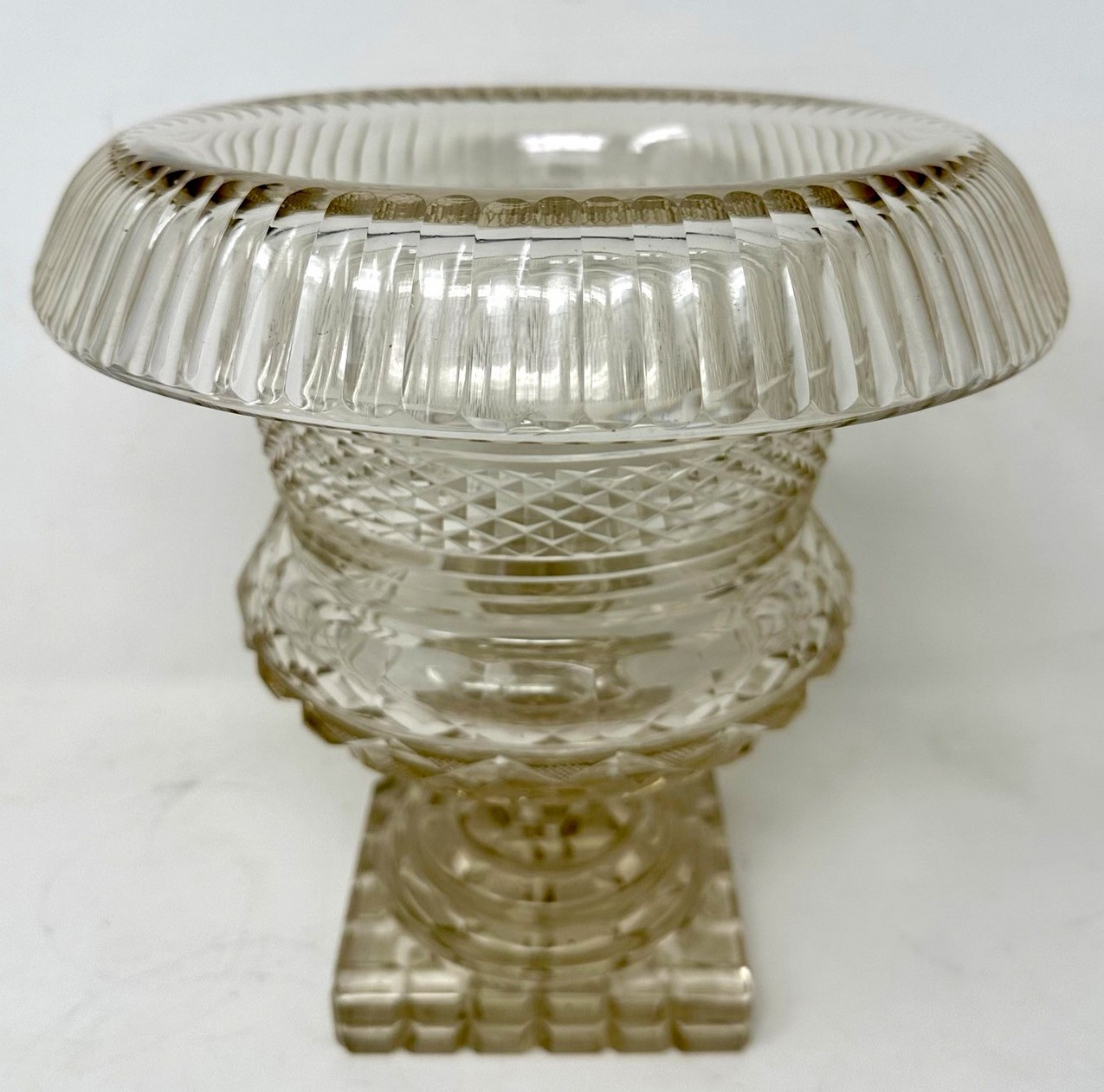 507. Antique Irish Tipperary Waterford Glass Cut Crystal Victorian Turnover Bowl 19Ct - Image 3