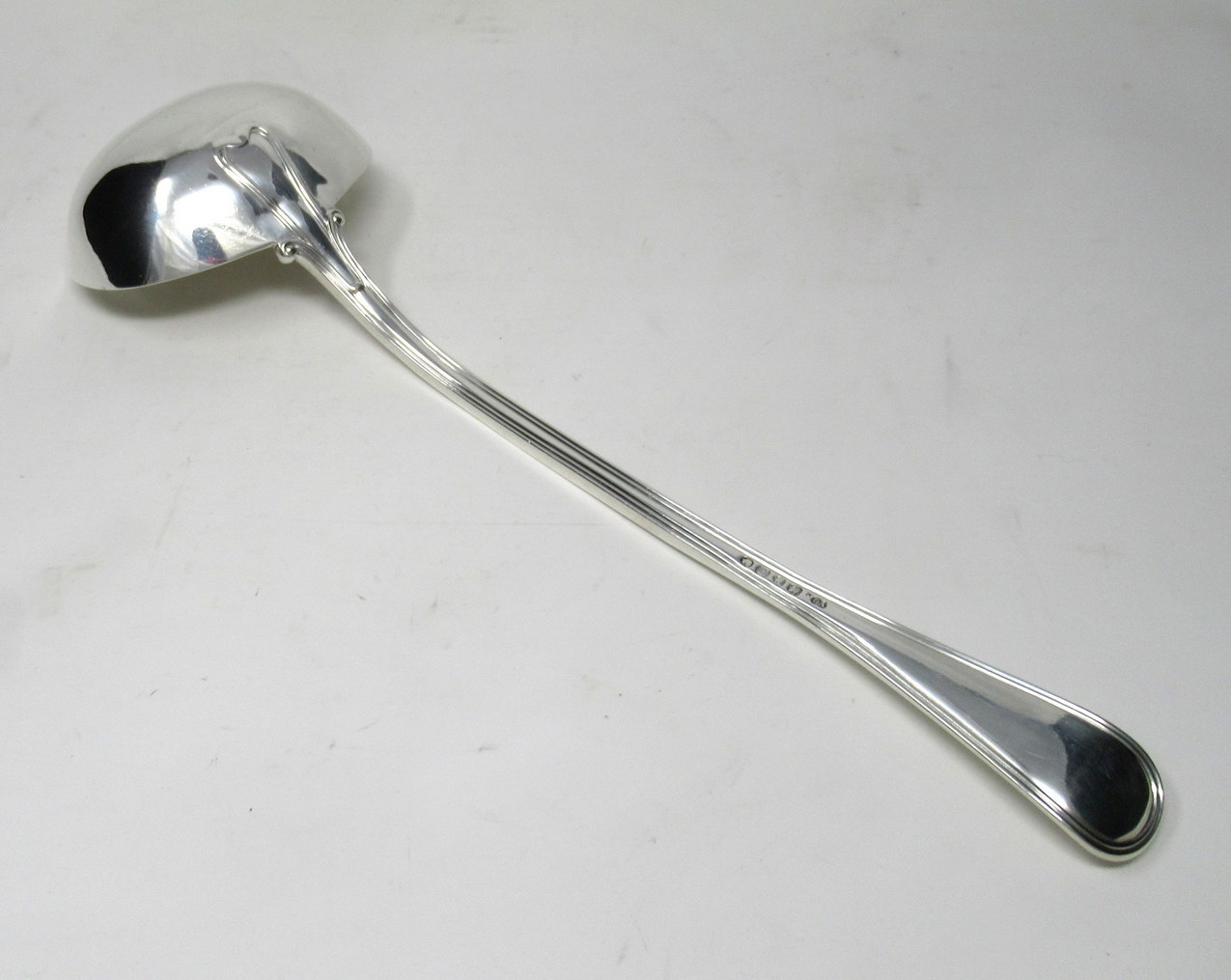 228. Antique Victorian Sterling Silver Rat Tail Pattern Large 1851 Soup Ladle 9.9ozs - Image 5