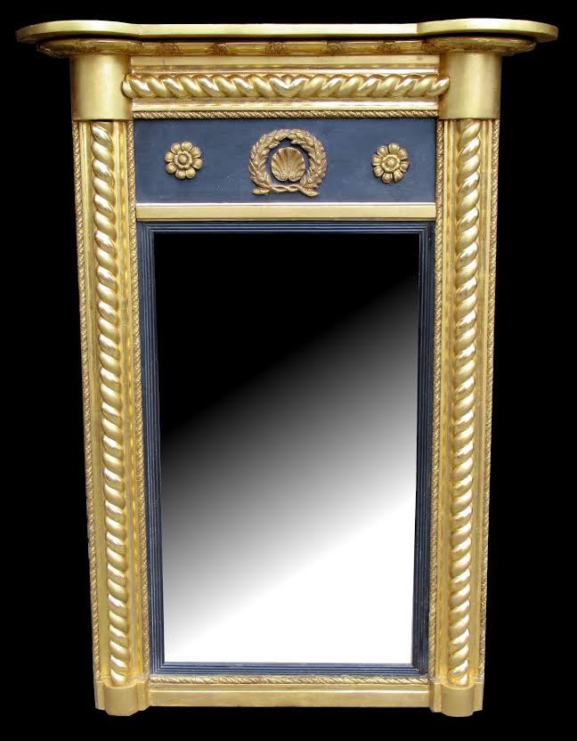 517. Rare Irish William IV Giltwood Pier Bevelled Mirror by R and W Clarke Cork - Image 2